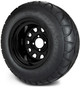 MODZ® 12" Steel D-Window Glossy Black Wheels & Off-Road Tires Combo