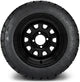 MODZ 12" Steel D-Window Glossy Black Wheels & Street Tires Combo