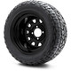 MODZ® 12" Steel D-Window Glossy Black Wheels & Off-Road Tires Combo