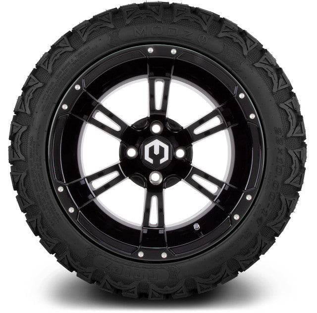 MODZ 14' Ambush Glossy Black - Tire and Wheel Combo