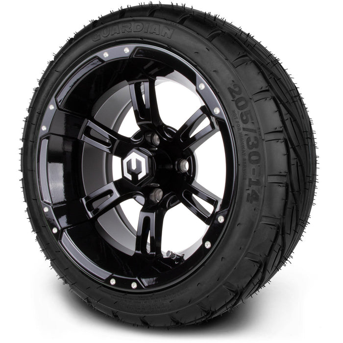MODZ 14' Ambush Glossy Black - Tire and Wheel Combo