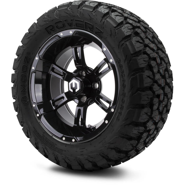 MODZ 14" Ambush Glossy Black Wheels & Off-Road Tires Combo