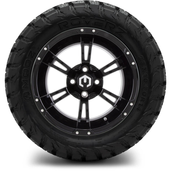 MODZ 14" Ambush Glossy Black Wheels & Off-Road Tires Combo