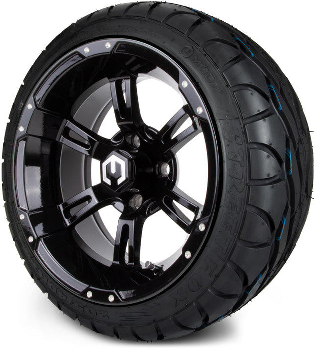 MODZ 14' Ambush Glossy Black - Tire and Wheel Combo