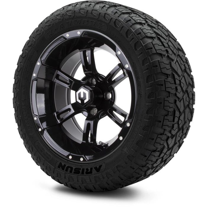 MODZ 14" Ambush Glossy Black Wheels & Off-Road Tires Combo