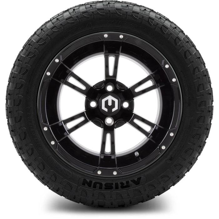 MODZ 14" Ambush Glossy Black Wheels & Off-Road Tires Combo