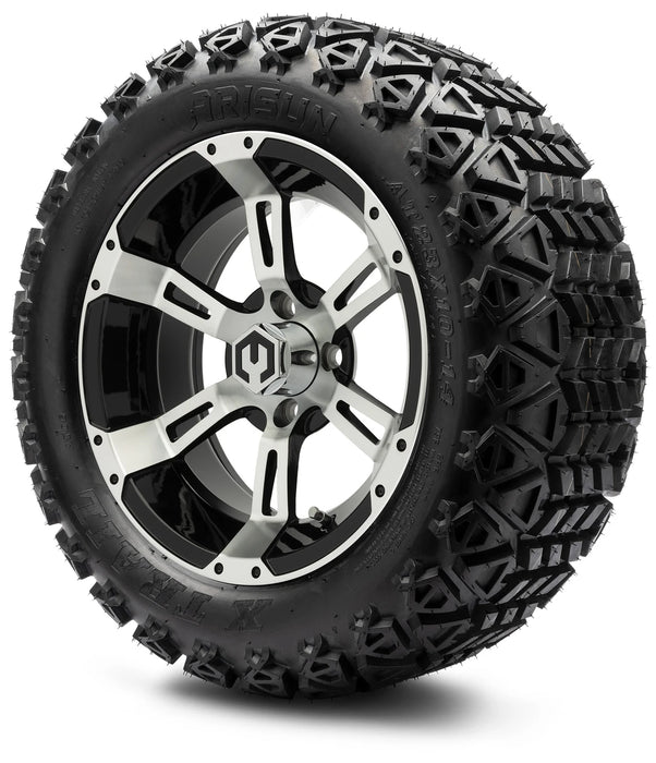 MODZ 14" Ambush Machined Black Wheels & Off-Road Tires Combo