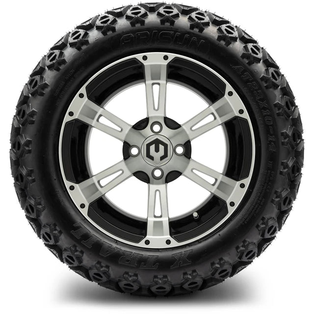 MODZ 14" Ambush Machined Black Wheels & Off-Road Tires Combo
