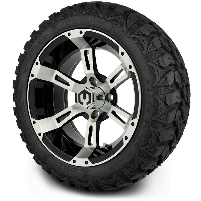 MODZ 14" Ambush Machined Black Wheels & Off-Road Tires Combo