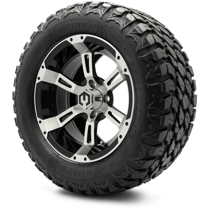 MODZ 14" Ambush Machined Black Wheels & Off-Road Tires Combo