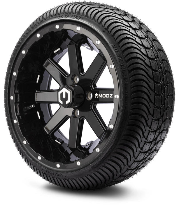 MODZ 14' Assault Glossy Black - Tire and Wheel Combo