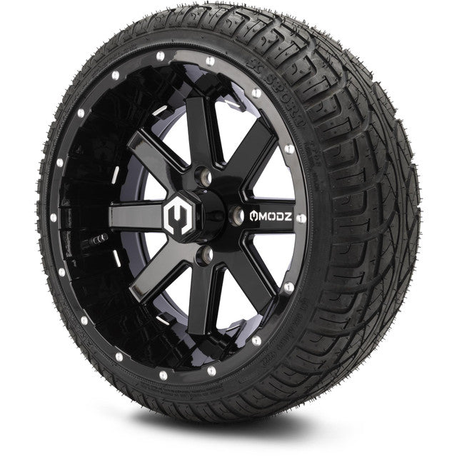 MODZ 14' Assault Glossy Black - Tire and Wheel Combo