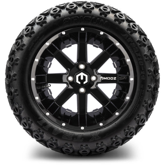 MODZ 14' Assault Glossy Black - Tire and Wheel Combo