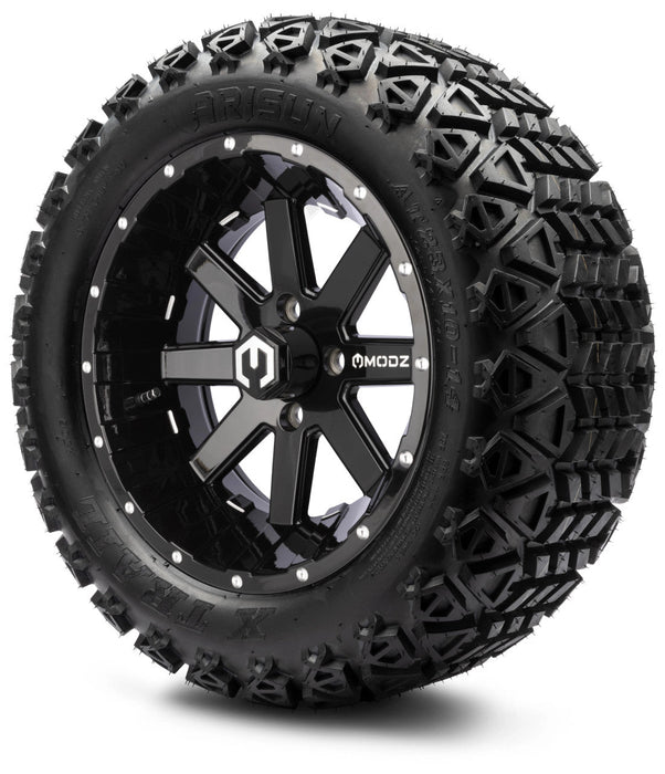MODZ 14' Assault Glossy Black - Tire and Wheel Combo