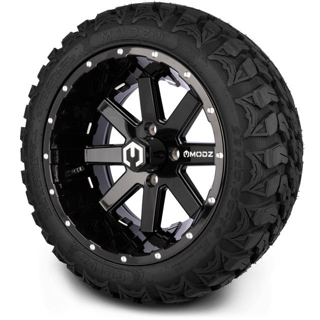 MODZ 14' Assault Glossy Black - Tire and Wheel Combo