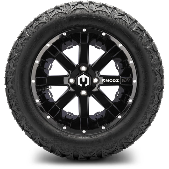 MODZ 14" Assault Glossy Black with Ball Mill Wheels & Off-Road Tires Combo
