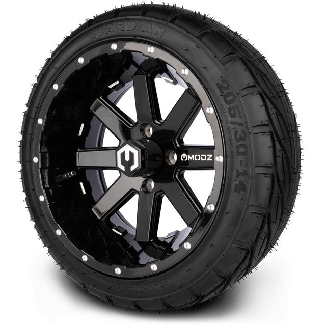 MODZ 14' Assault Glossy Black - Tire and Wheel Combo