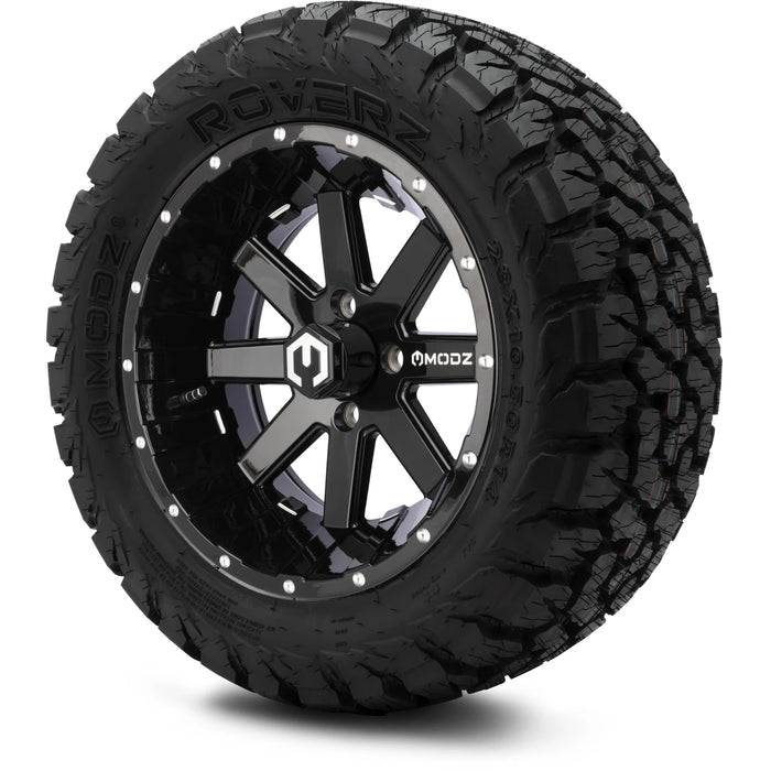 MODZ 14" Assault Glossy Black with Ball Mill Wheels & Off-Road Tires Combo
