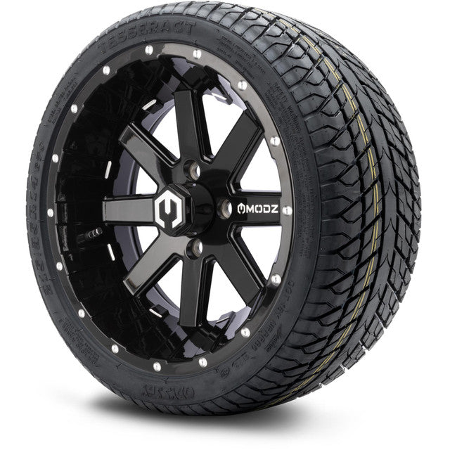 MODZ 14' Assault Glossy Black - Tire and Wheel Combo