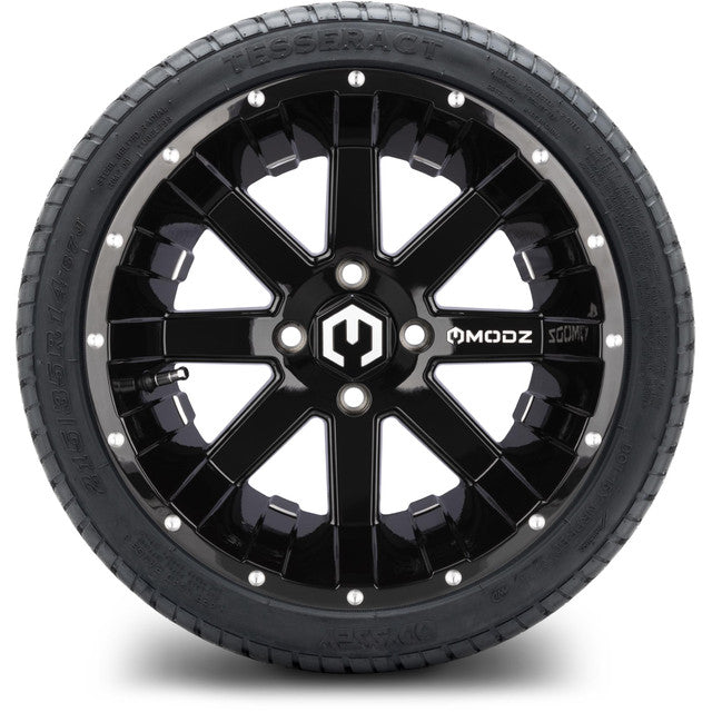 MODZ 14' Assault Glossy Black - Tire and Wheel Combo