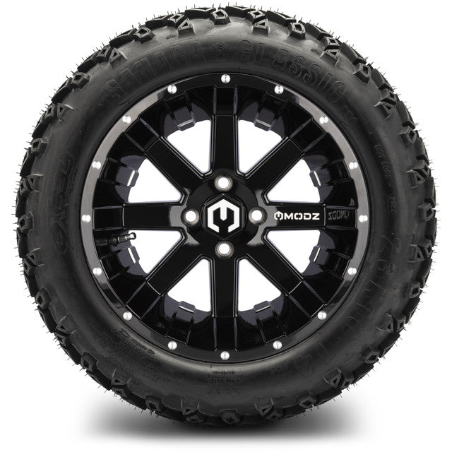 MODZ 14' Assault Glossy Black - Tire and Wheel Combo