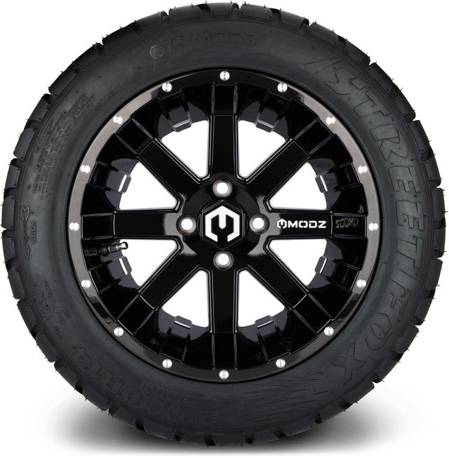 MODZ 14' Assault Glossy Black - Tire and Wheel Combo