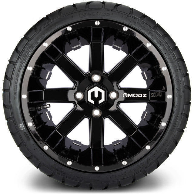 MODZ 14' Assault Glossy Black - Tire and Wheel Combo