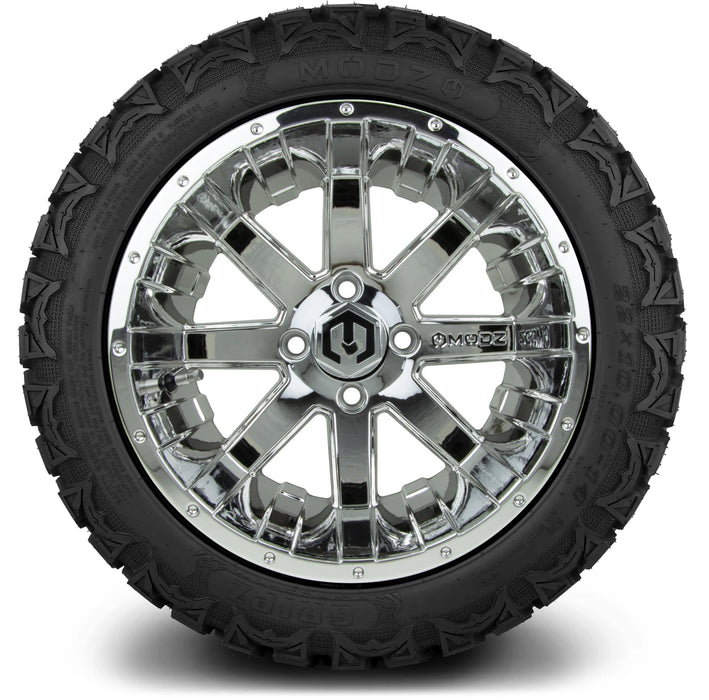 MODZ 14" Assault Chrome Wheels & Off-Road Tires Combo
