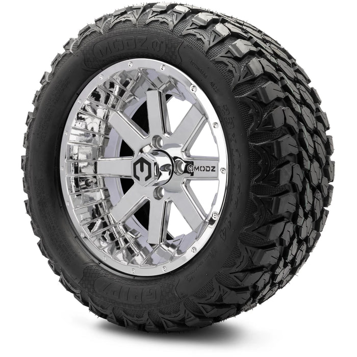 MODZ 14" Assault Chrome Wheels & Off-Road Tires Combo