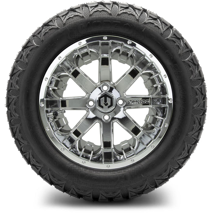 MODZ 14" Assault Chrome Wheels & Off-Road Tires Combo