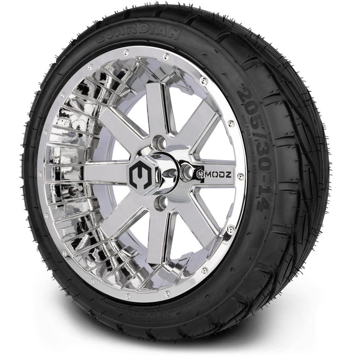 MODZ 14' Assault Chrome - Tire and Wheel Combo