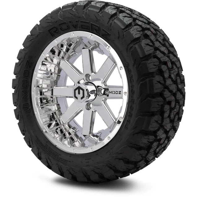 MODZ 14" Assault Chrome Wheels & Off-Road Tires Combo