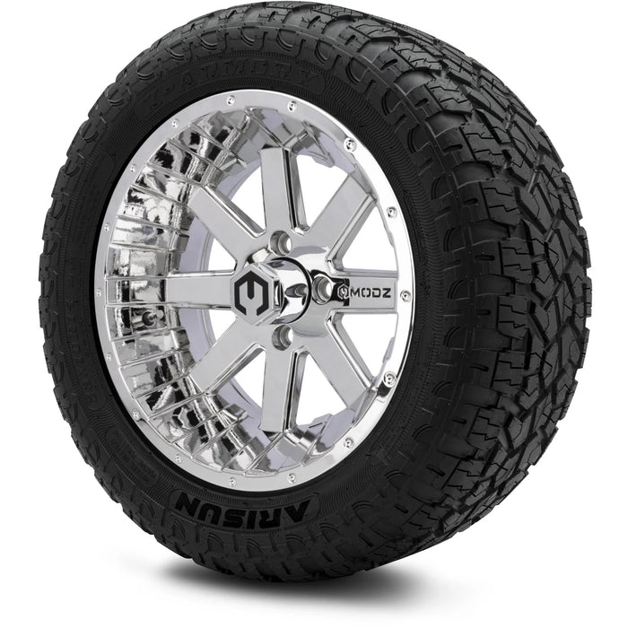 MODZ 14" Assault Chrome Wheels & Off-Road Tires Combo