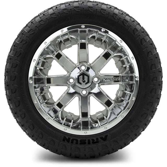 MODZ 14" Assault Chrome Wheels & Off-Road Tires Combo