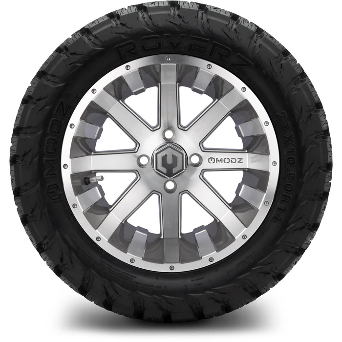 MODZ 14" Assault Machined Gunmetal Wheels & Off-Road Tires Combo