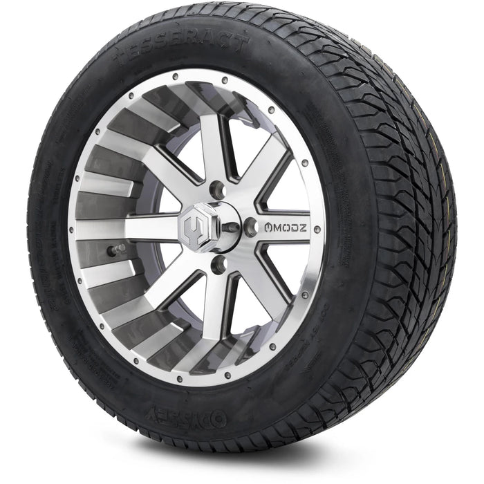 MODZ 14" Assault Machined Gunmetal Wheels & Street Tires Combo