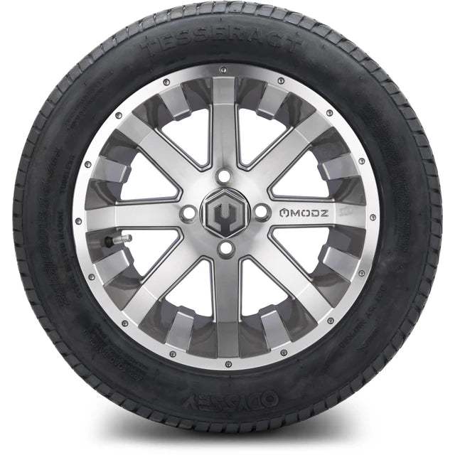 MODZ 14" Assault Machined Gunmetal Wheels & Street Tires Combo