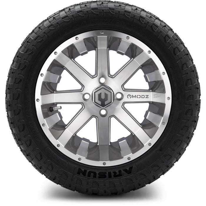 MODZ 14" Assault Machined Gunmetal Wheels & Off-Road Tires Combo