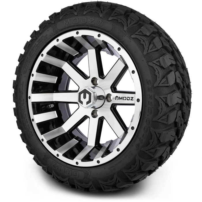 MODZ 14" Assault Machined Black Wheels & Off-Road Tires Combo