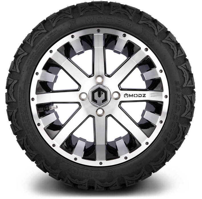 MODZ 14" Assault Machined Black Wheels & Off-Road Tires Combo