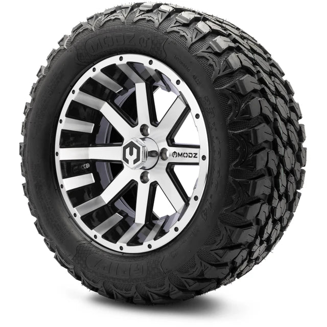 MODZ 14" Assault Machined Black Wheels & Off-Road Tires Combo