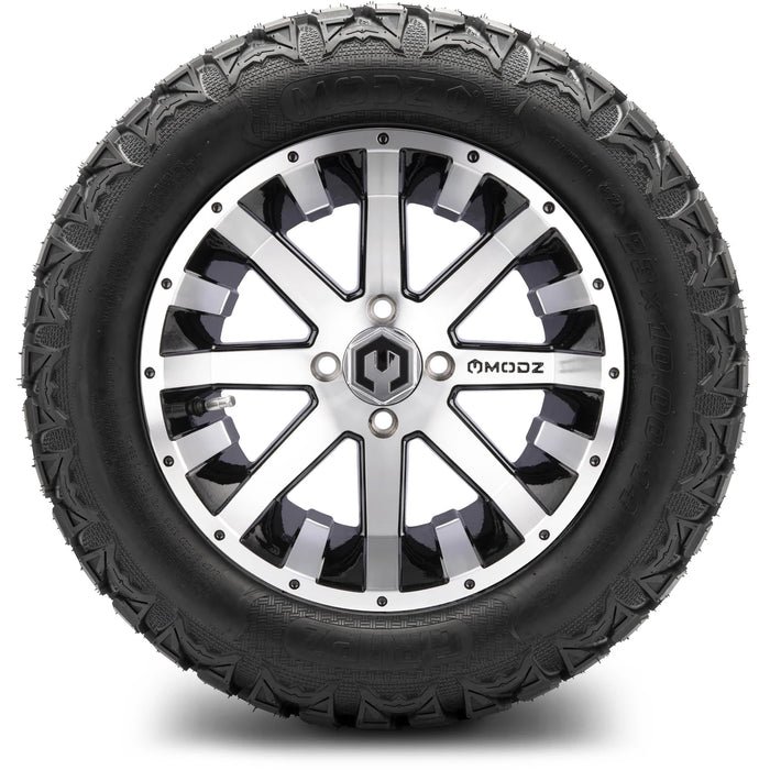 MODZ 14" Assault Machined Black Wheels & Off-Road Tires Combo