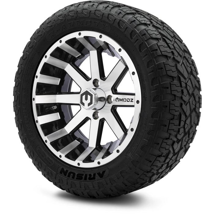 MODZ 14" Assault Machined Black Wheels & Off-Road Tires Combo