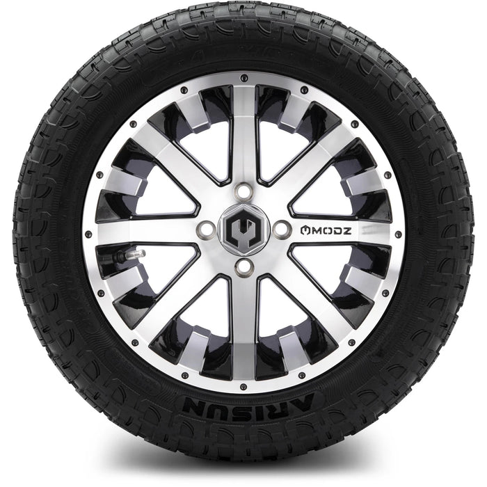 MODZ 14" Assault Machined Black Wheels & Off-Road Tires Combo