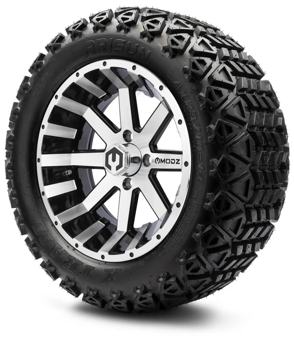 MODZ 14" Assault Machined Black Wheels & Off-Road Tires Combo
