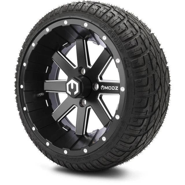 MODZ 14" Assault Matte Black with Ball Mill Wheels & Street Tires Combo