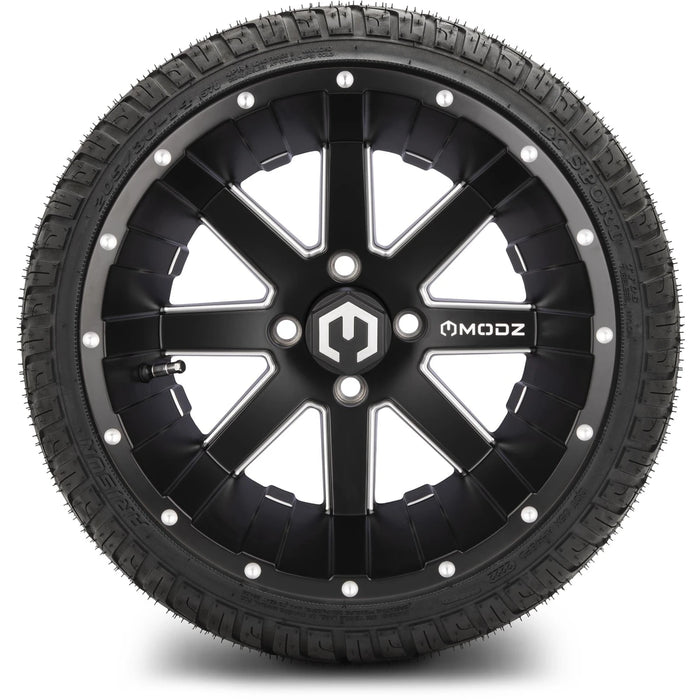 MODZ 14" Assault Matte Black with Ball Mill Wheels & Street Tires Combo