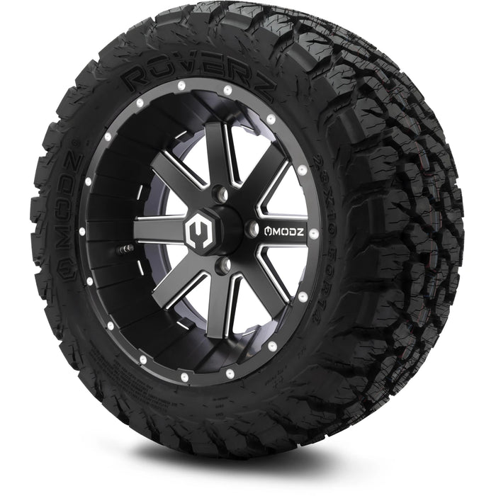 MODZ 14" Assault Matte Black with Ball Mill Wheels & Off-Road Tires Combo