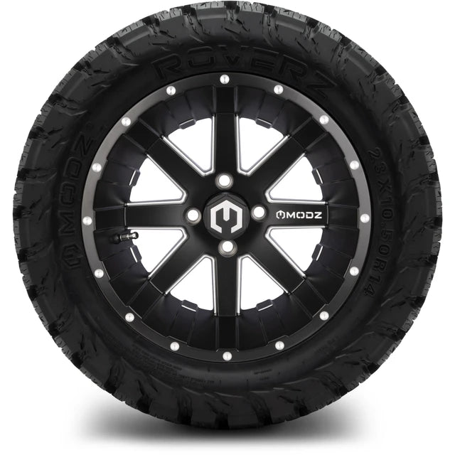 MODZ 14" Assault Matte Black with Ball Mill Wheels & Off-Road Tires Combo