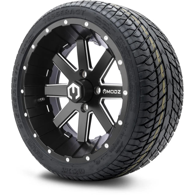 MODZ 14" Assault Matte Black with Ball Mill Wheels & Street Tires Combo
